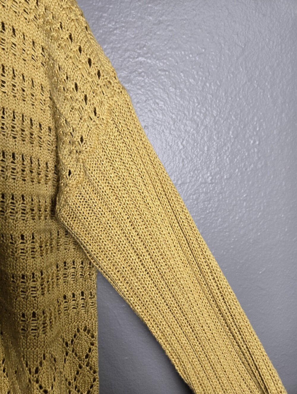 SUMMER SALE! $6 Marled Knit Open Yellow Long Cardigan Size Medium - Picture 7 of 16
